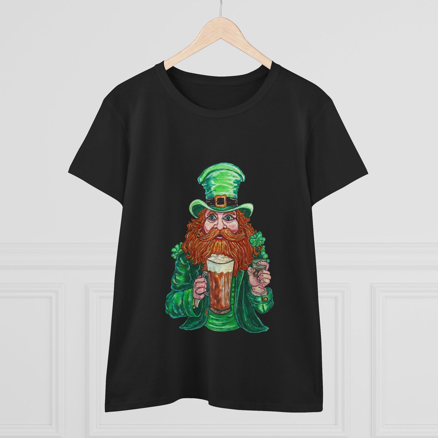 Drunken Leprechaun Women's Midweight Cotton Tee