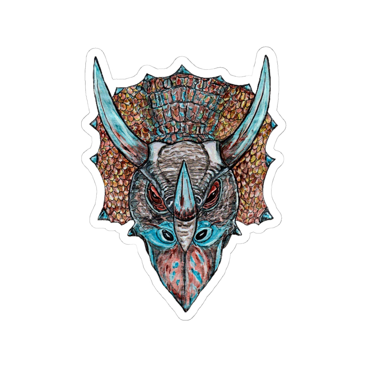 Triceratops Kiss-Cut Stickers