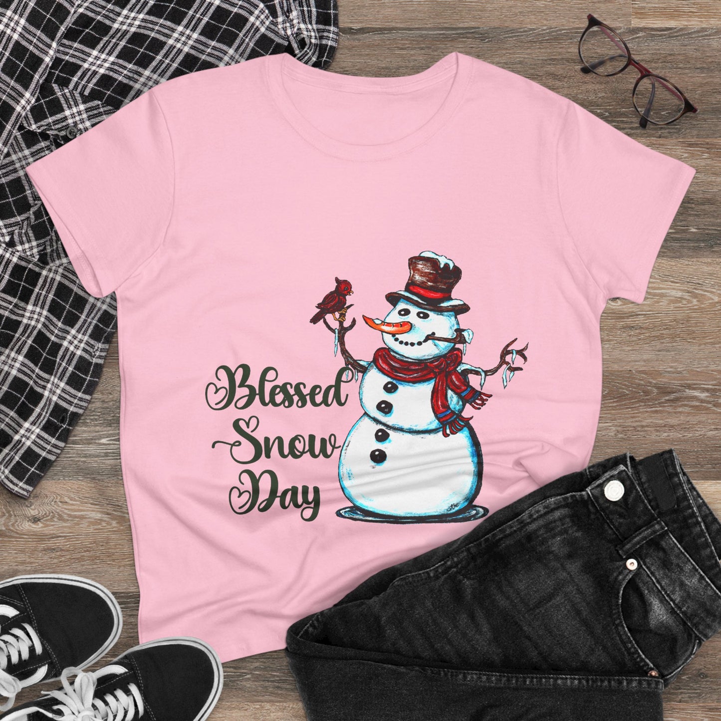 Blessed Snow Day Women's Midweight Cotton Tee