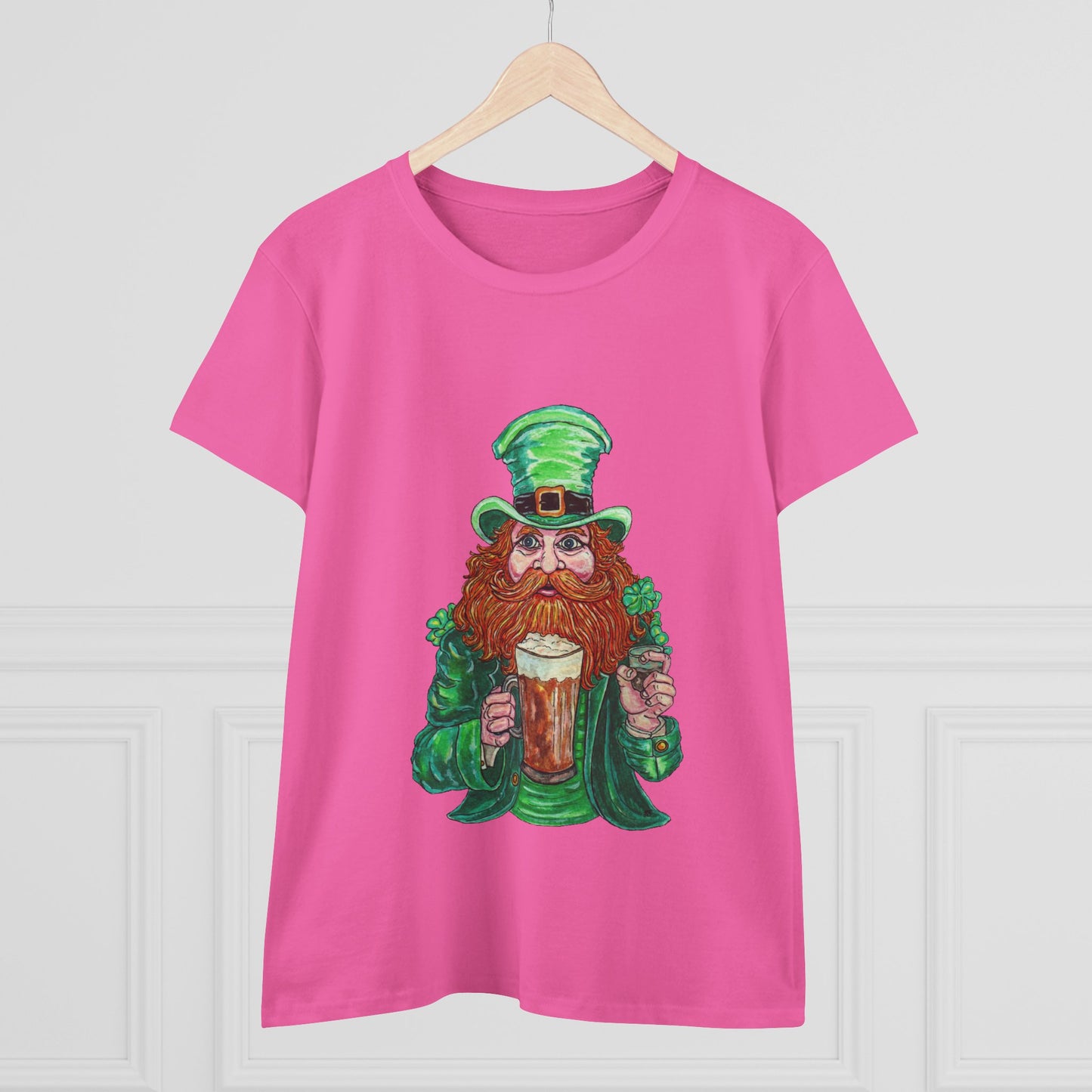 Drunken Leprechaun Women's Midweight Cotton Tee