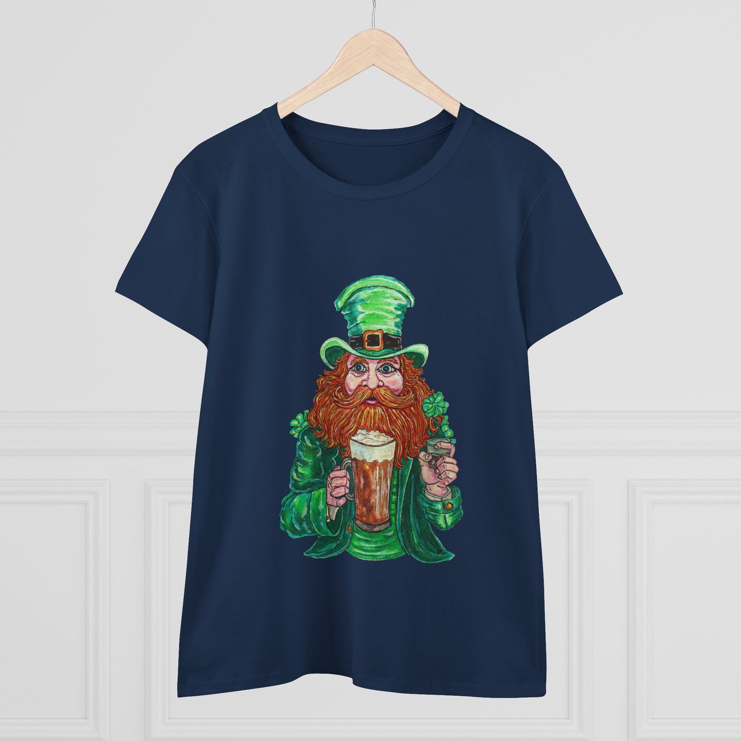Drunken Leprechaun Women's Midweight Cotton Tee