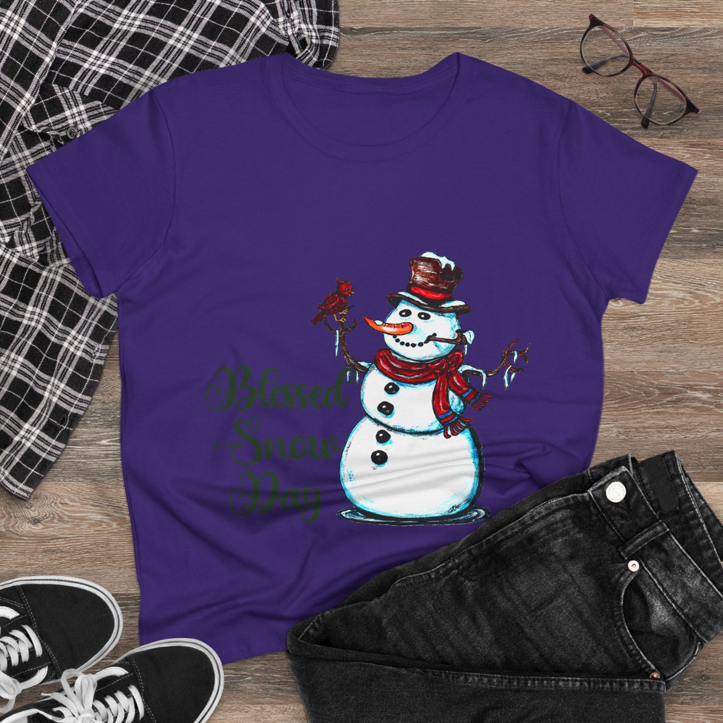 Blessed Snow Day Women's Midweight Cotton Tee