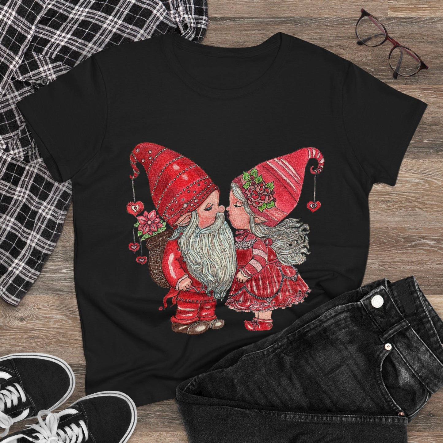 Gnome Lovers Women's Midweight Cotton Tee