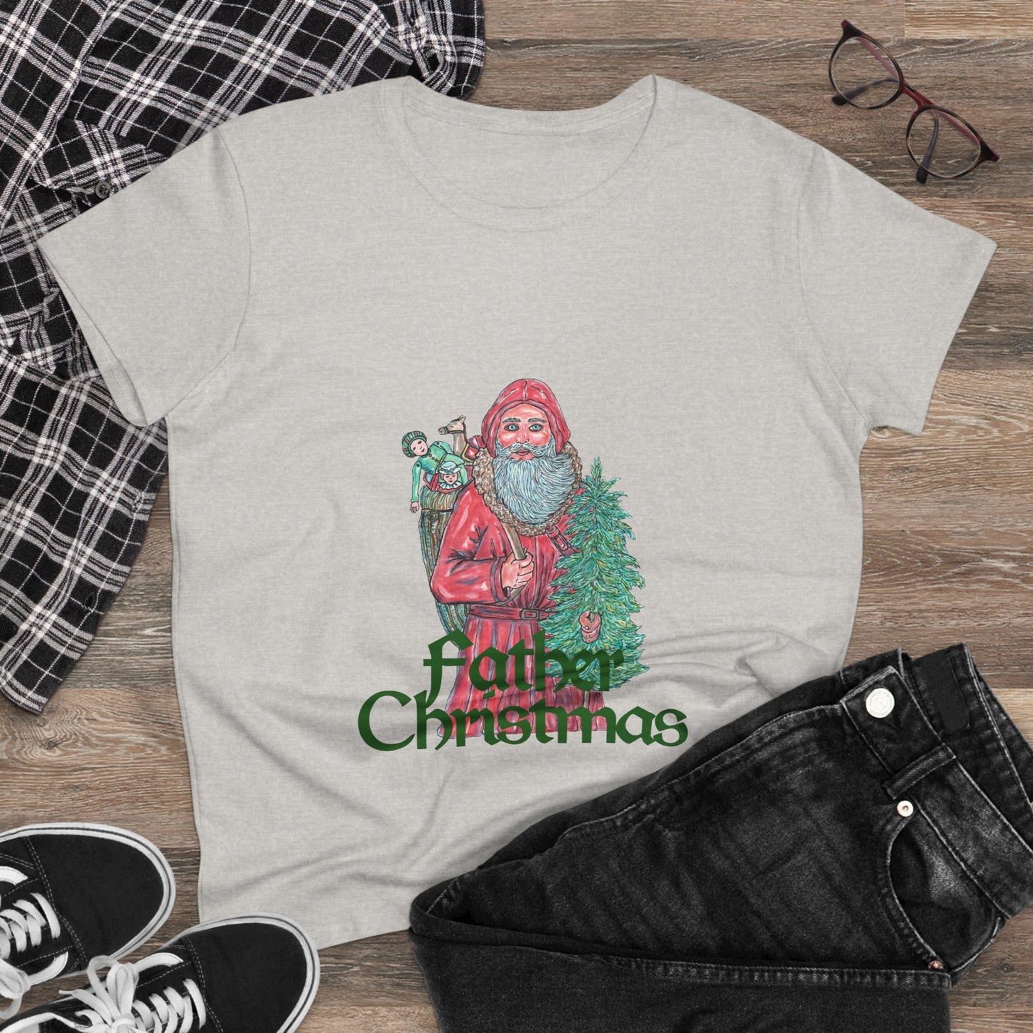 Father Christmas Women's Midweight Cotton Tee