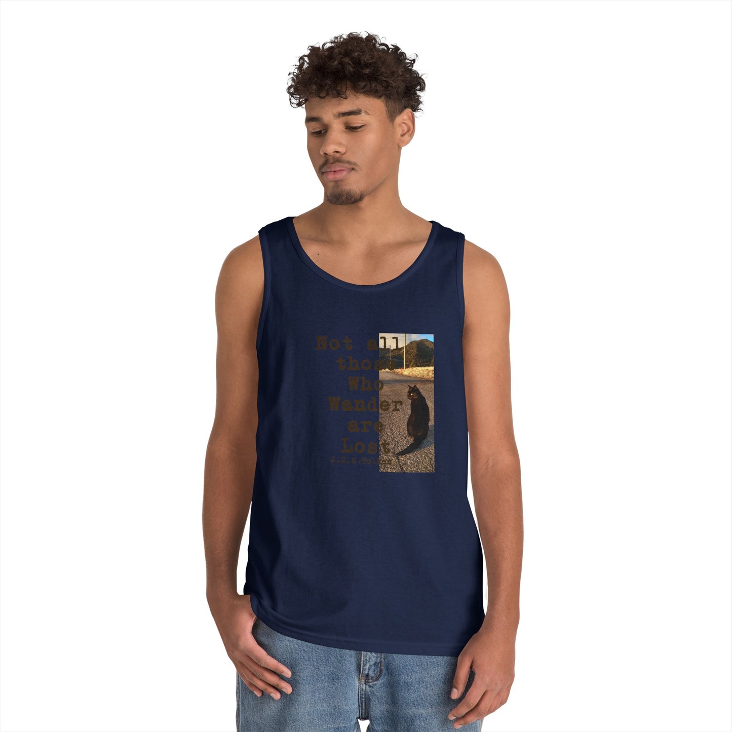 Wandering Kitty Unisex Heavy Cotton Tank Top