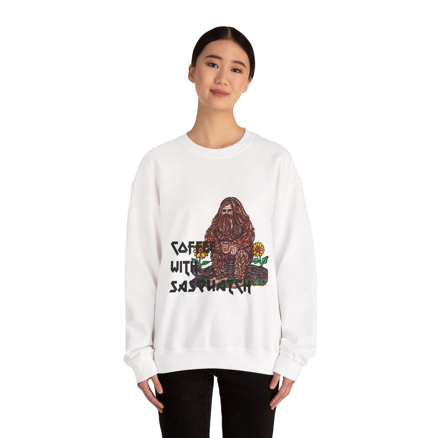Coffee With Sasquatch Unisex Heavy Blend™ Crewneck Sweatshirt