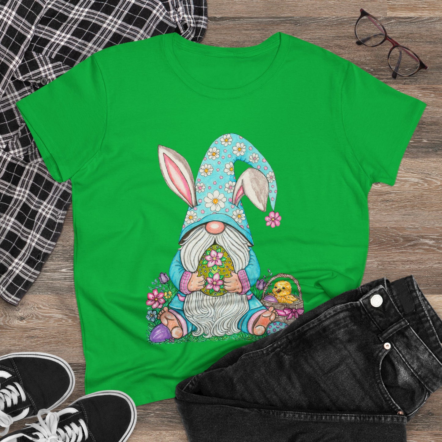 Easter Gnome Women's Midweight Cotton Tee