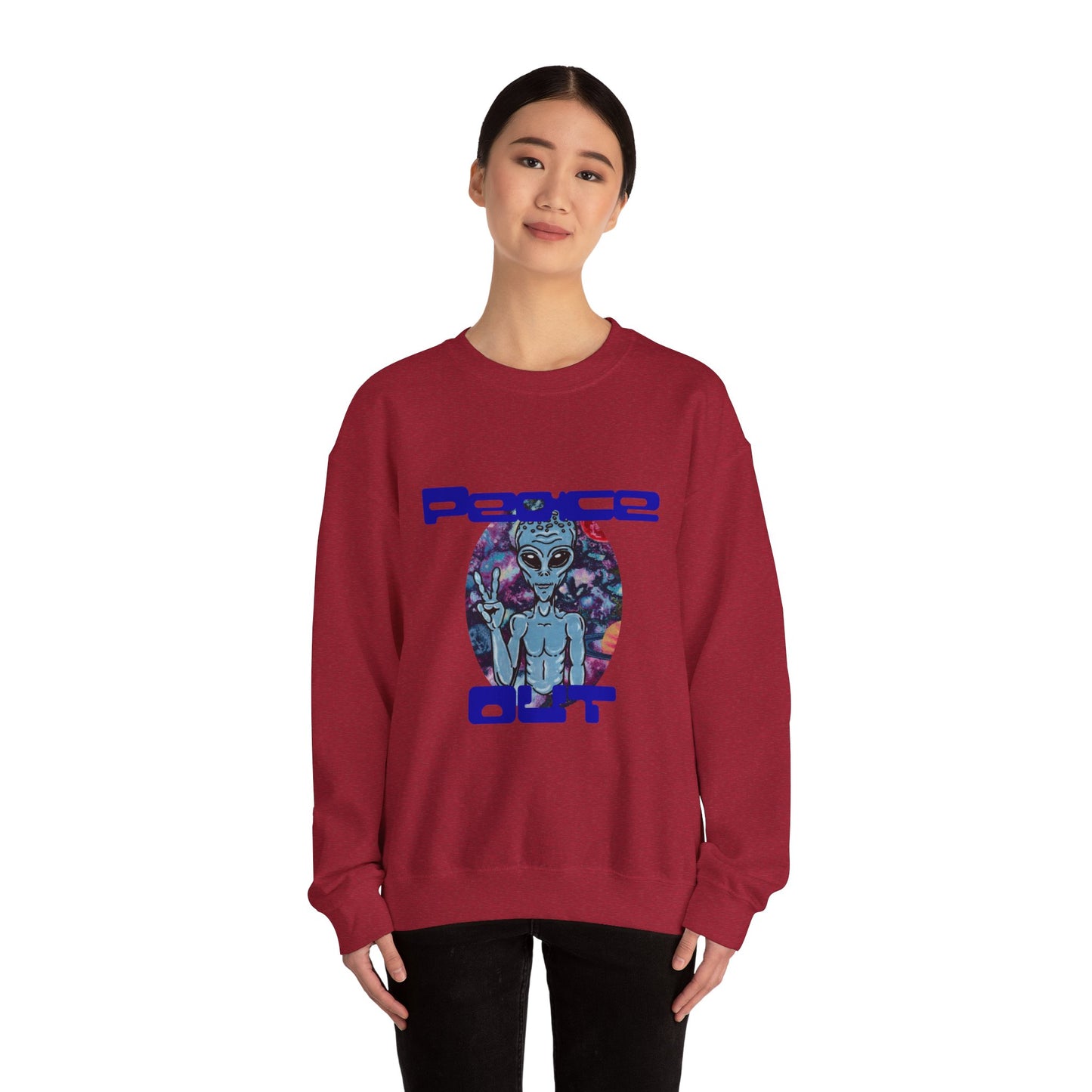 Peace Out Unisex Heavy Blend™ Crewneck Sweatshirt