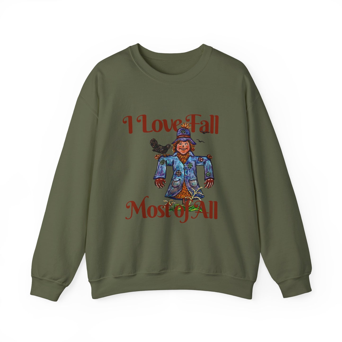 I Love Fall Most of All Unisex Heavy Blend™ Crewneck Sweatshirt