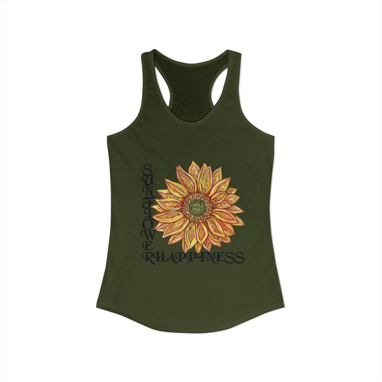 Sunflower and Happiness Women's Ideal Racerback Tank