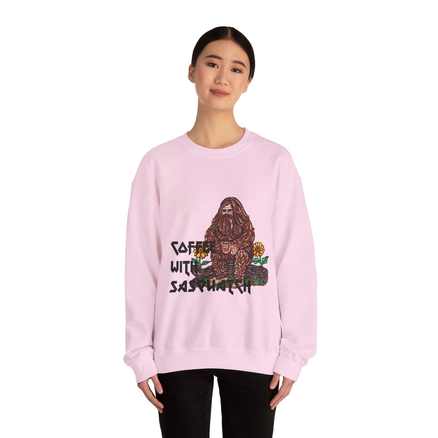 Coffee With Sasquatch Unisex Heavy Blend™ Crewneck Sweatshirt