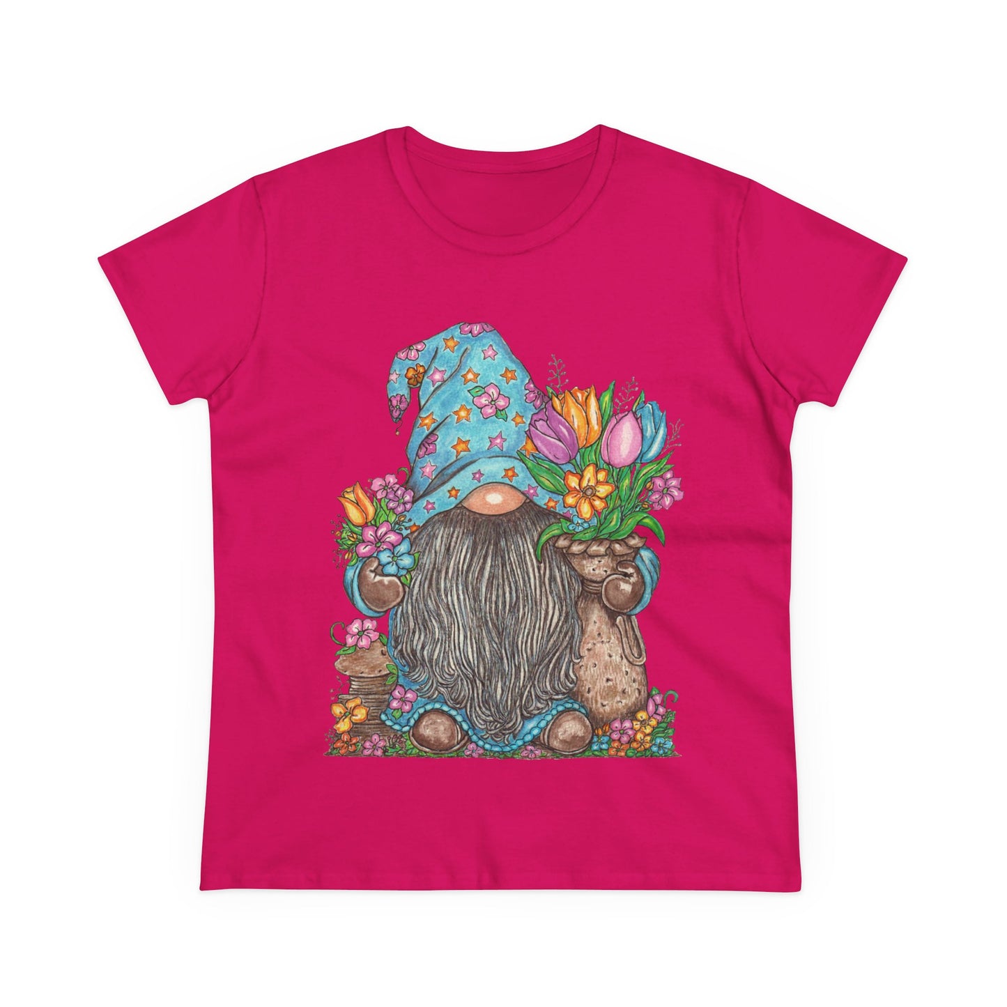 Gardening Gnome Women's Midweight Cotton Tee
