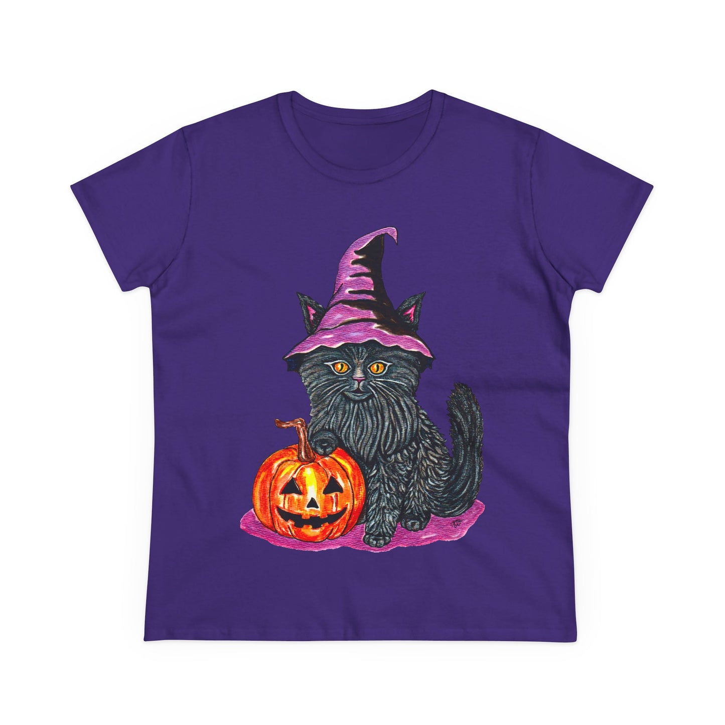 Halloween Kitty Women's Midweight Cotton Tee