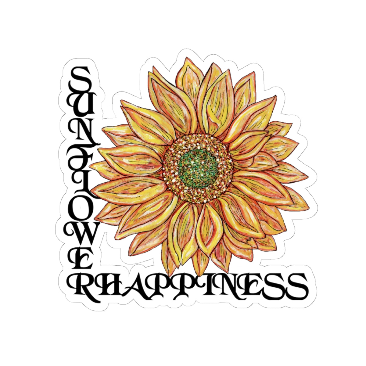 Sunflower and Happiness Kiss-Cut Stickers
