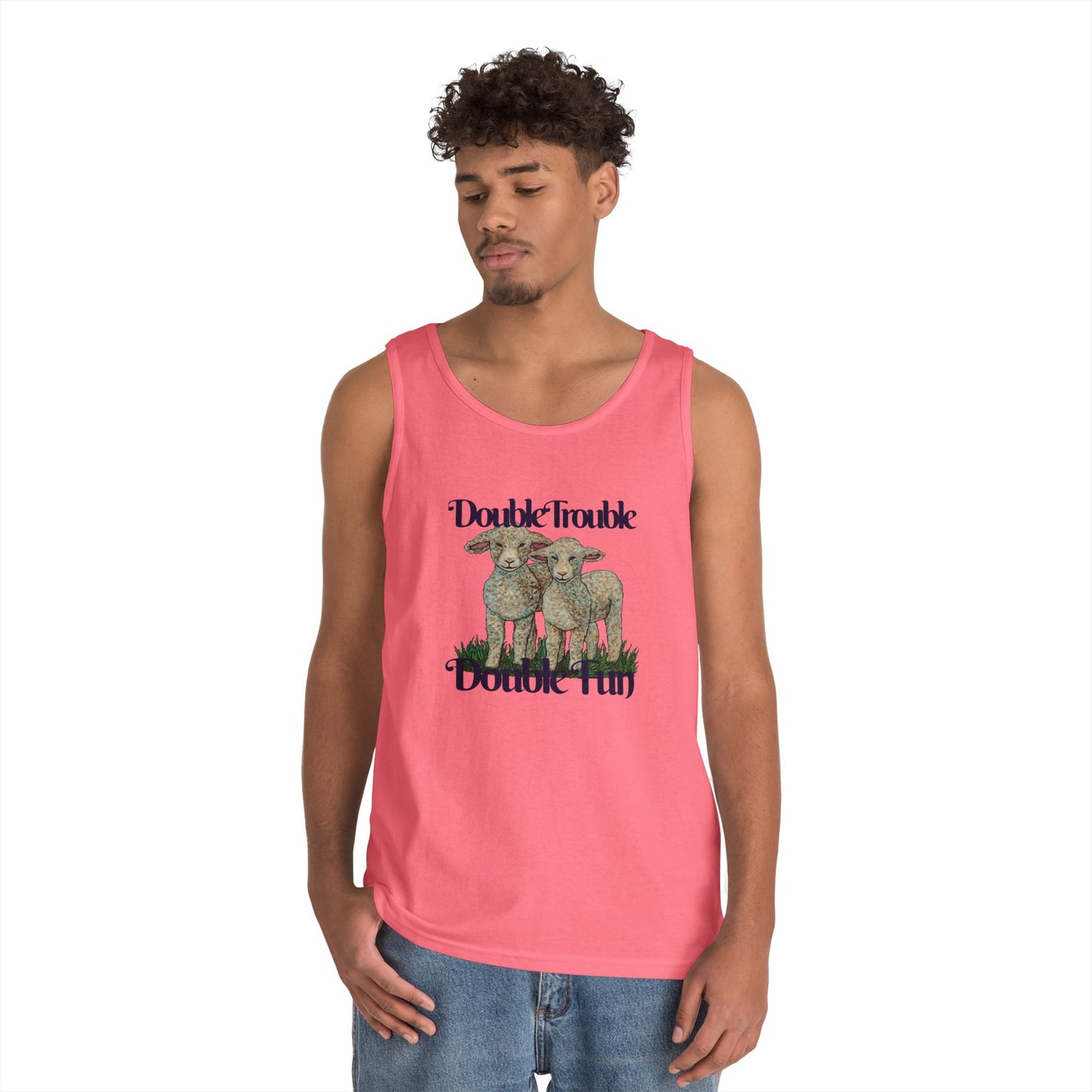 Double Trouble Double Fun Unisex Heavy Cotton Tank Top