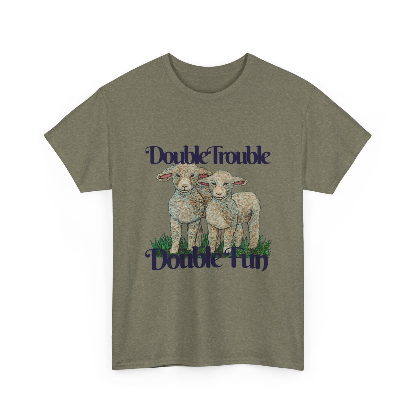 Double Trouble Double Fun Unisex Heavy Cotton Tee