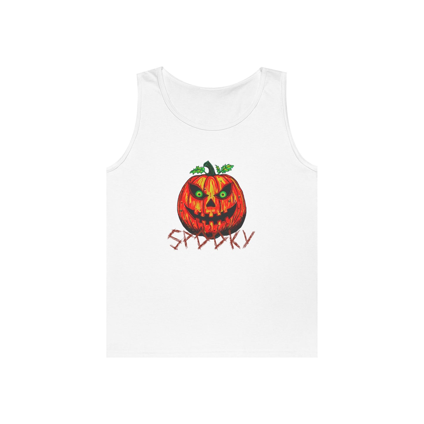 Spooky Jack-o-Lantern Unisex Heavy Cotton Tank Top