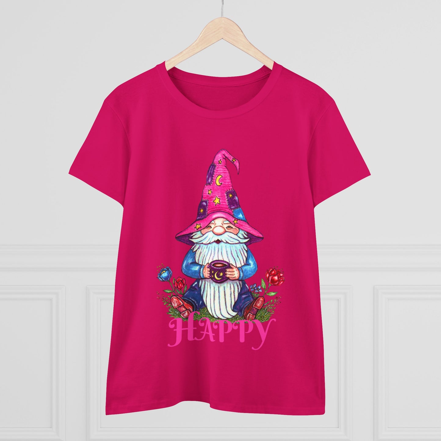 Happy Gnome Women's Midweight Cotton Tee