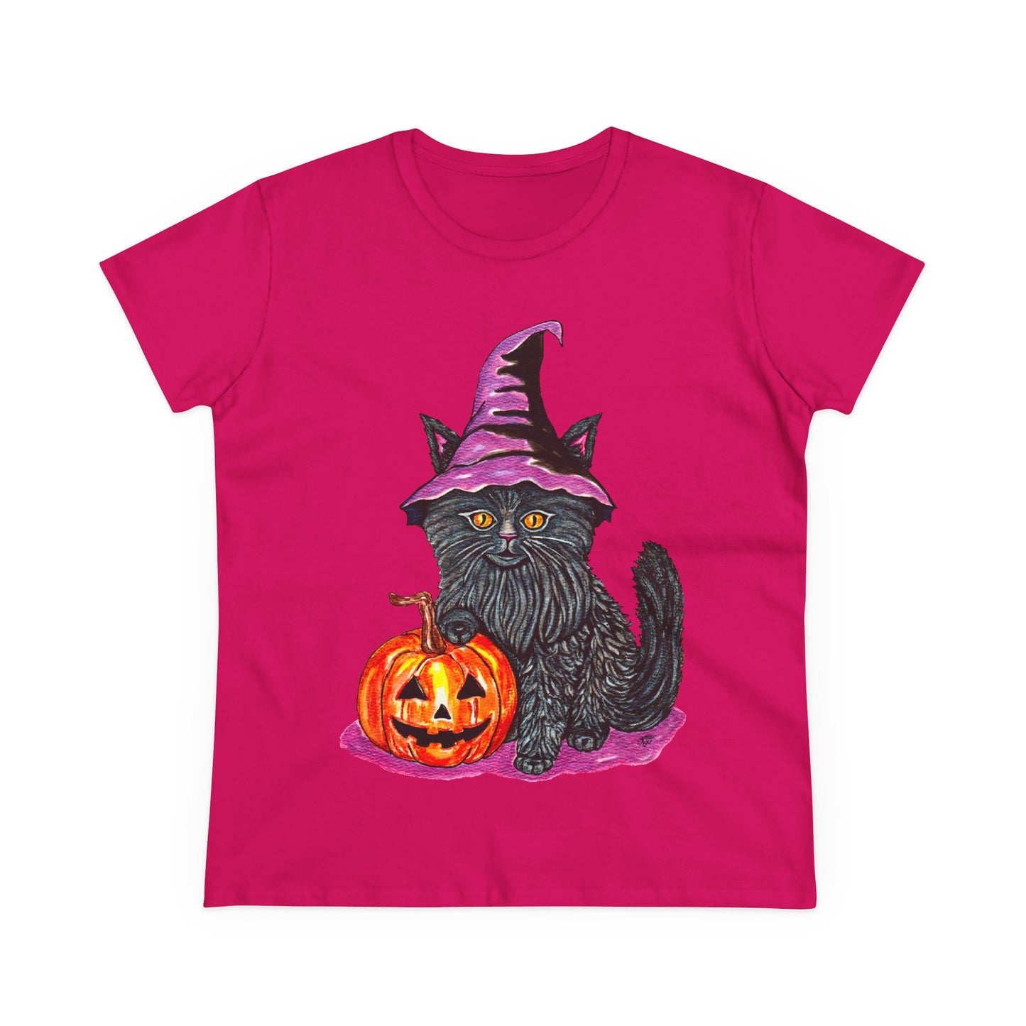 Halloween Kitty Women's Midweight Cotton Tee