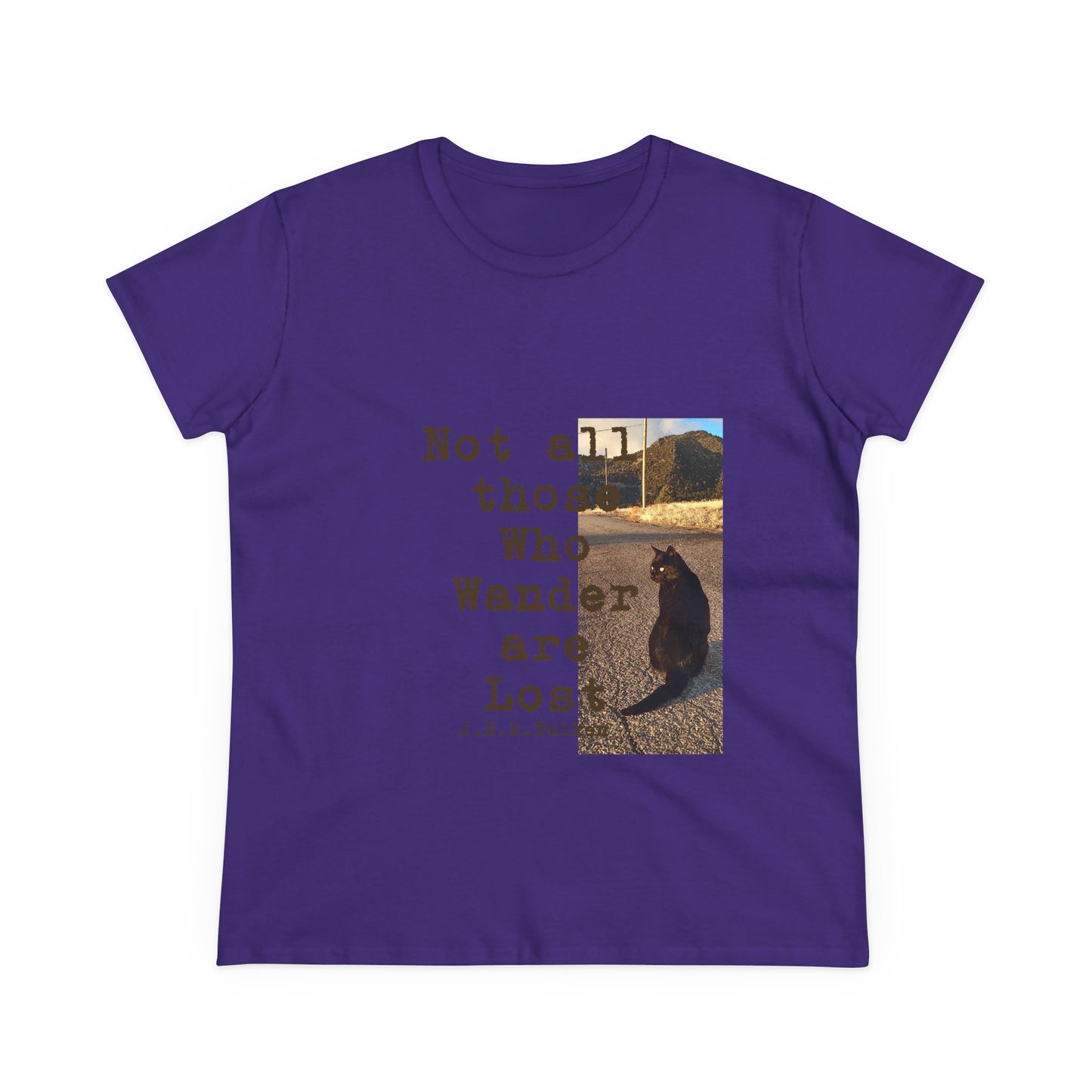 Wandering Kitty Women's Midweight Cotton Tee