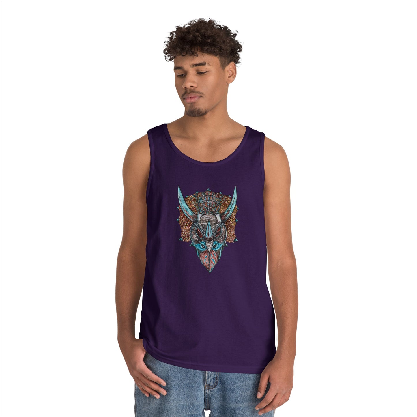 Triceratops Unisex Heavy Cotton Tank Top