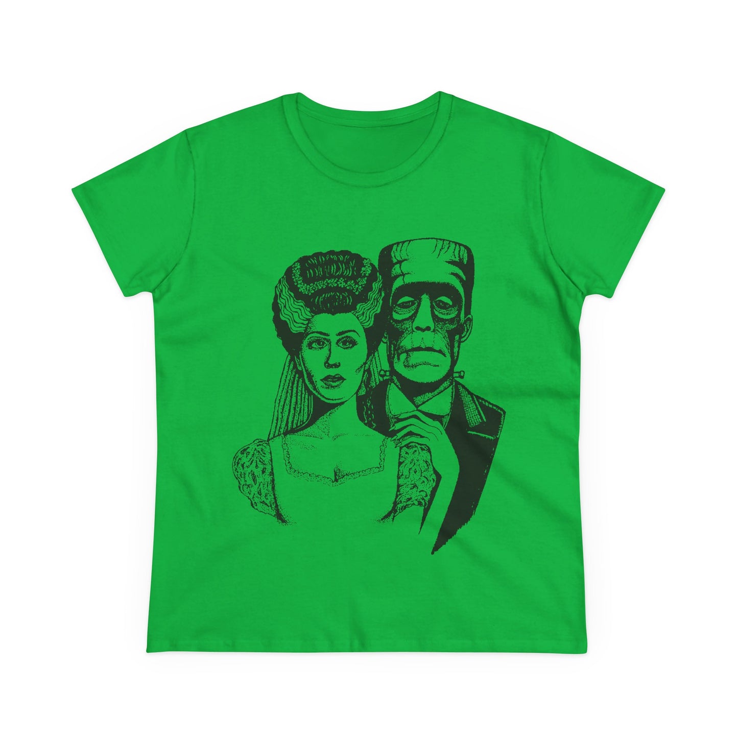 Frankenstein and Bride Women's Midweight Cotton Tee