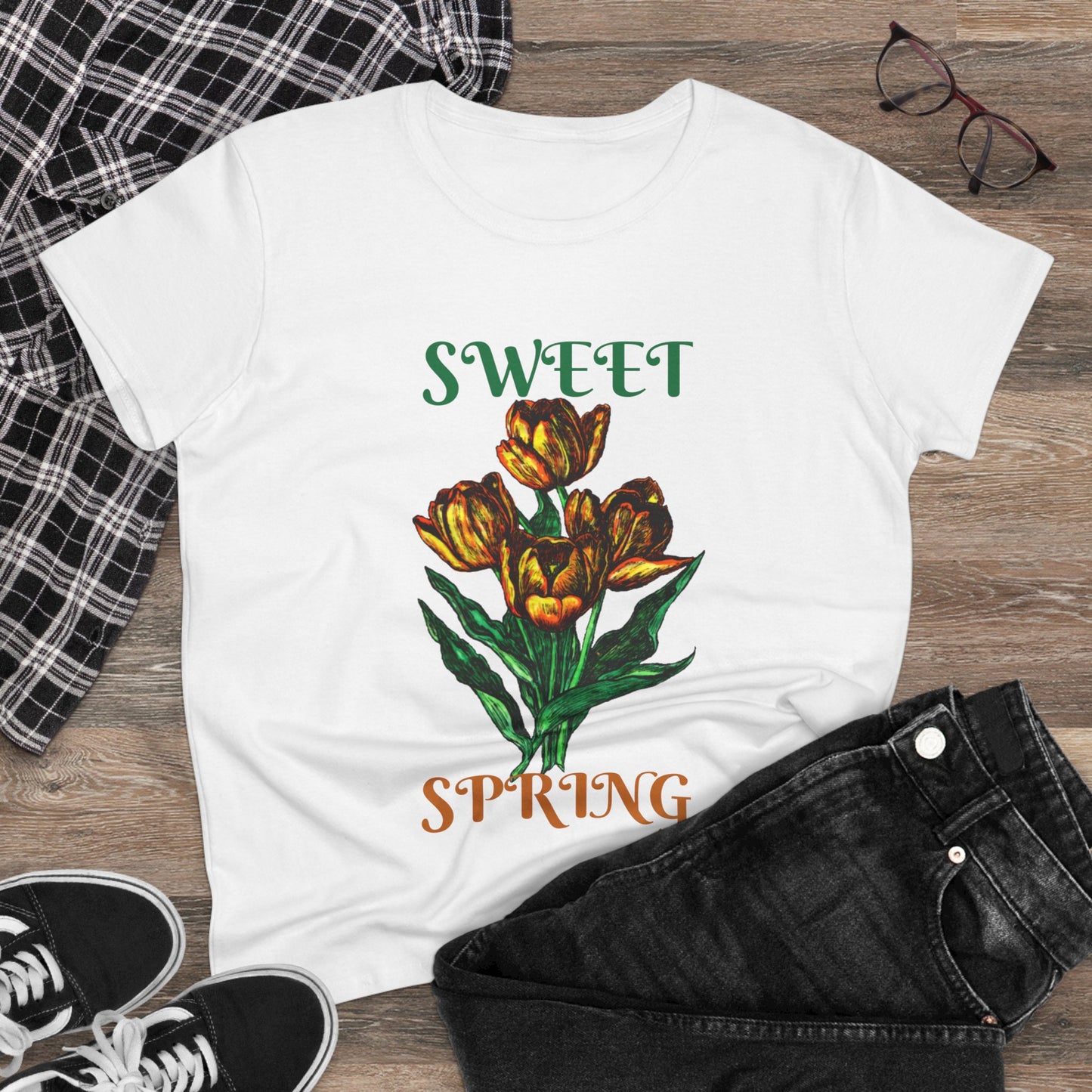 Sweet Spring Women's Midweight Cotton Tee