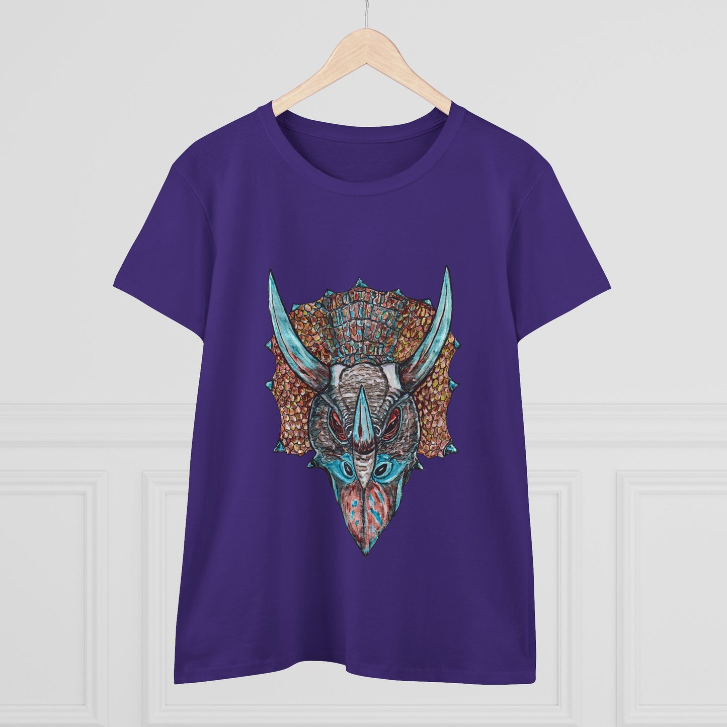 Triceratops Women's Midweight Cotton Tee