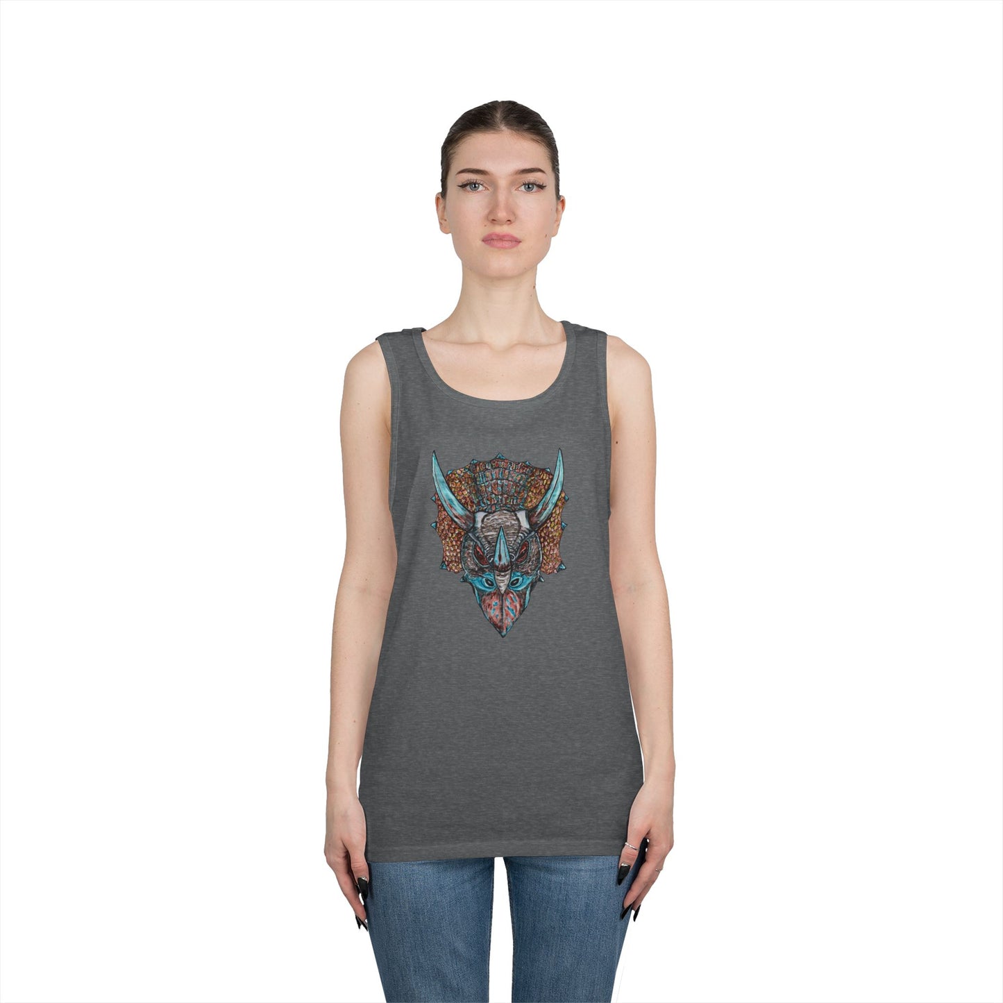 Triceratops Unisex Heavy Cotton Tank Top