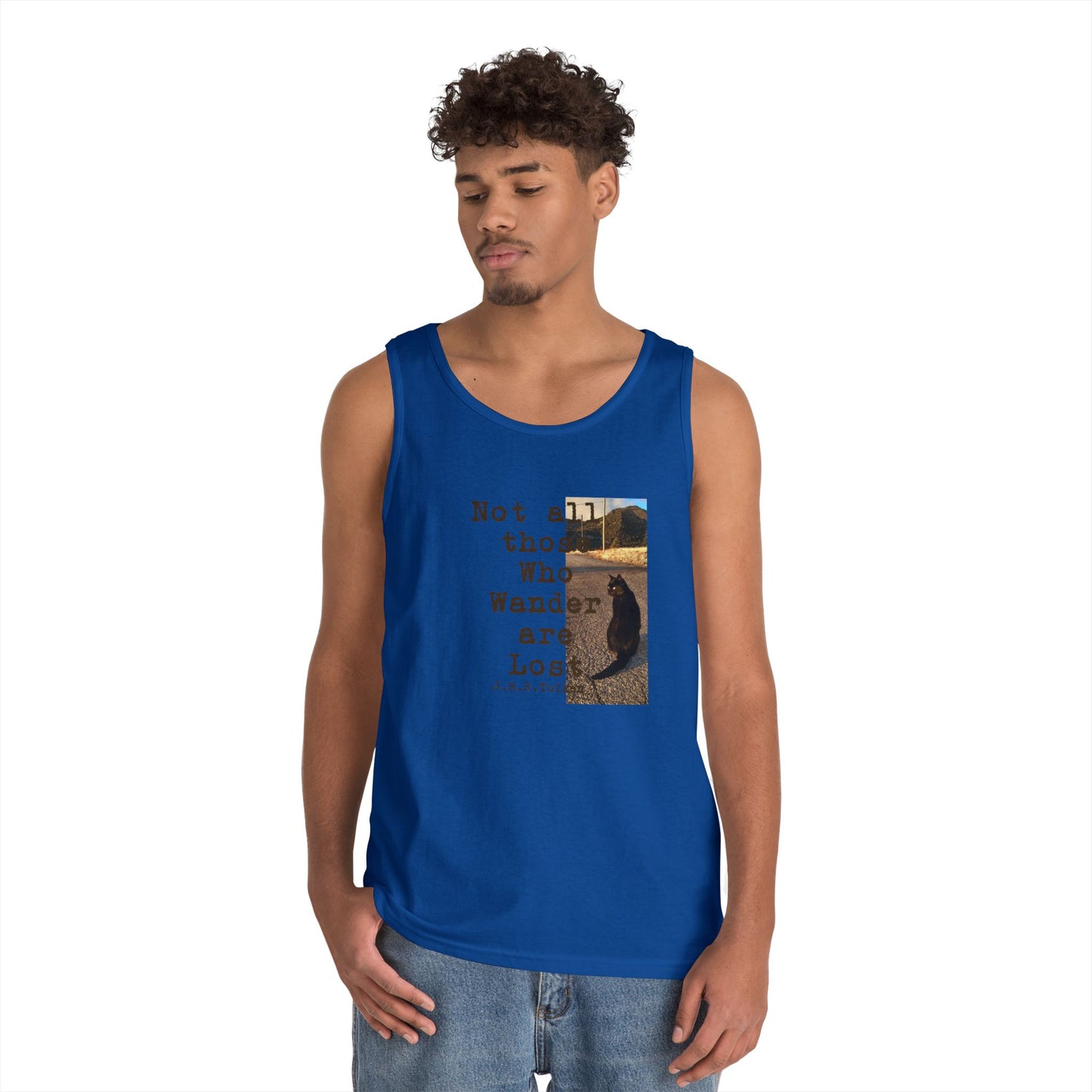 Wandering Kitty Unisex Heavy Cotton Tank Top