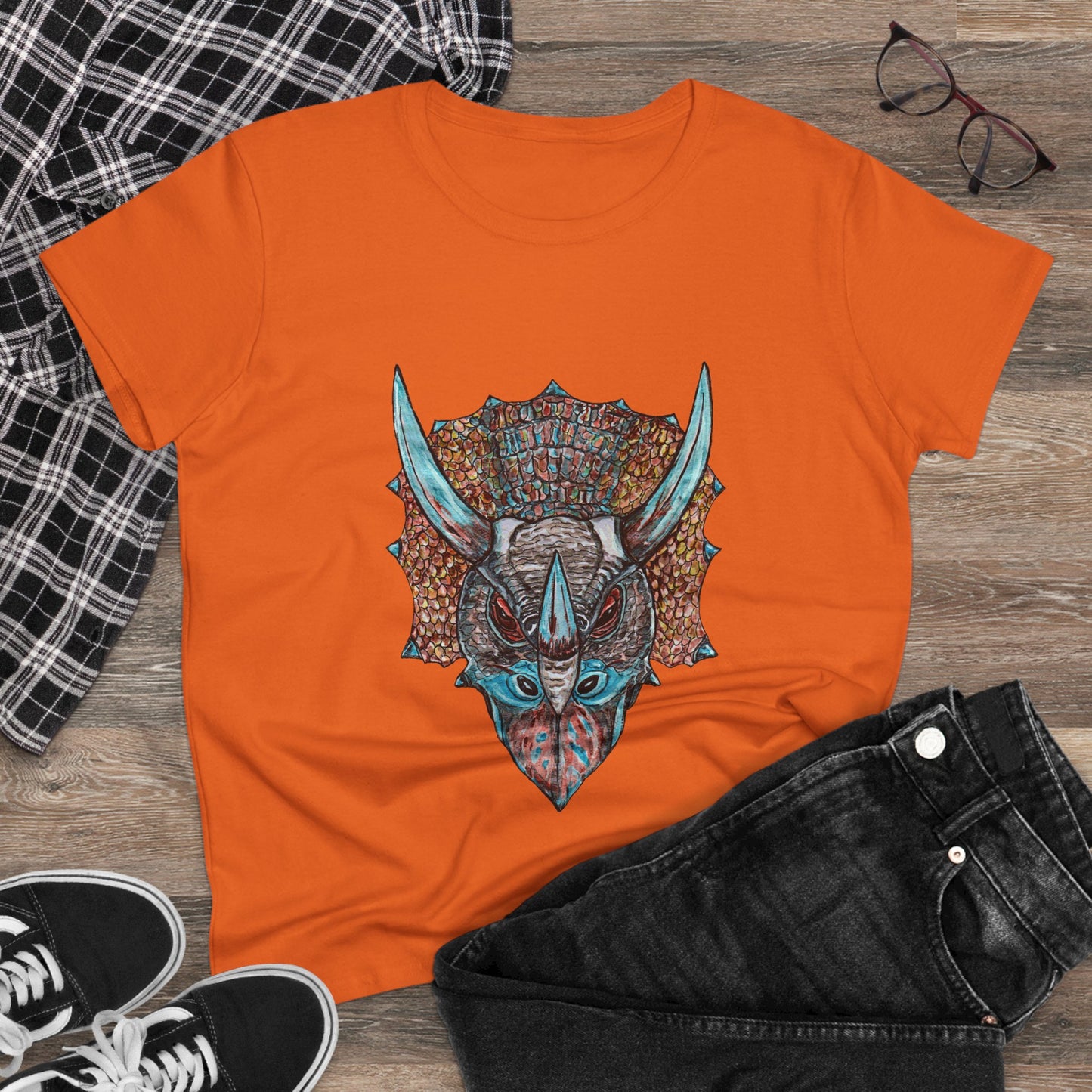 Triceratops Women's Midweight Cotton Tee