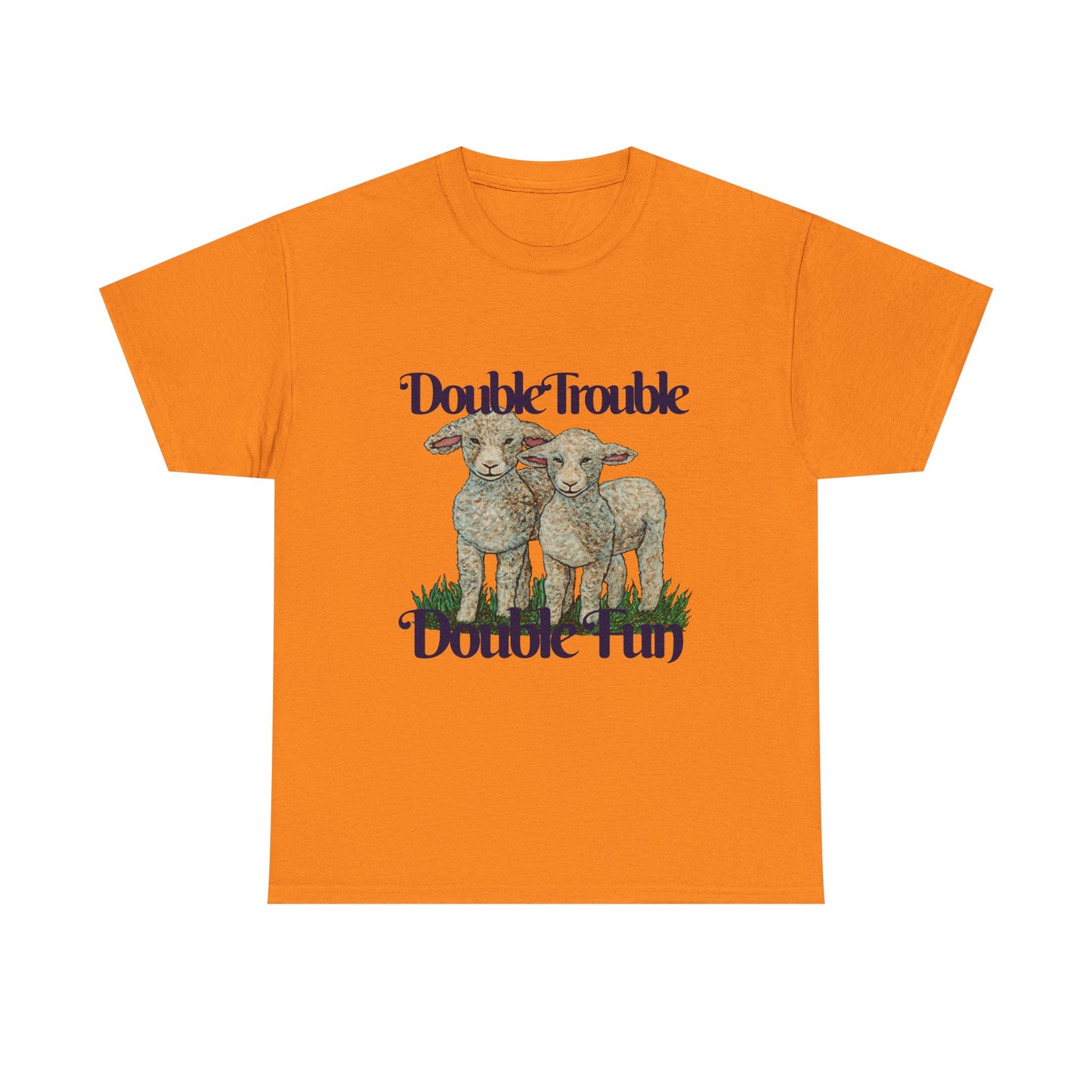 Double Trouble Double Fun Unisex Heavy Cotton Tee