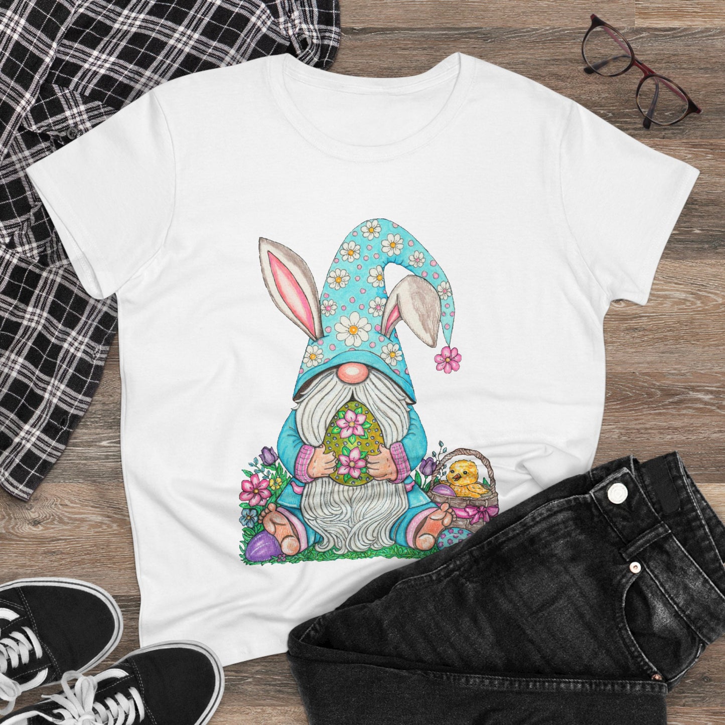 Easter Gnome Women's Midweight Cotton Tee