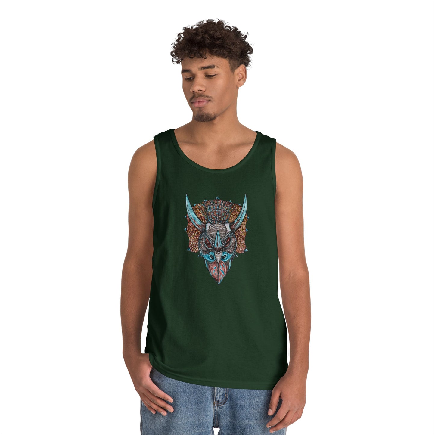 Triceratops Unisex Heavy Cotton Tank Top