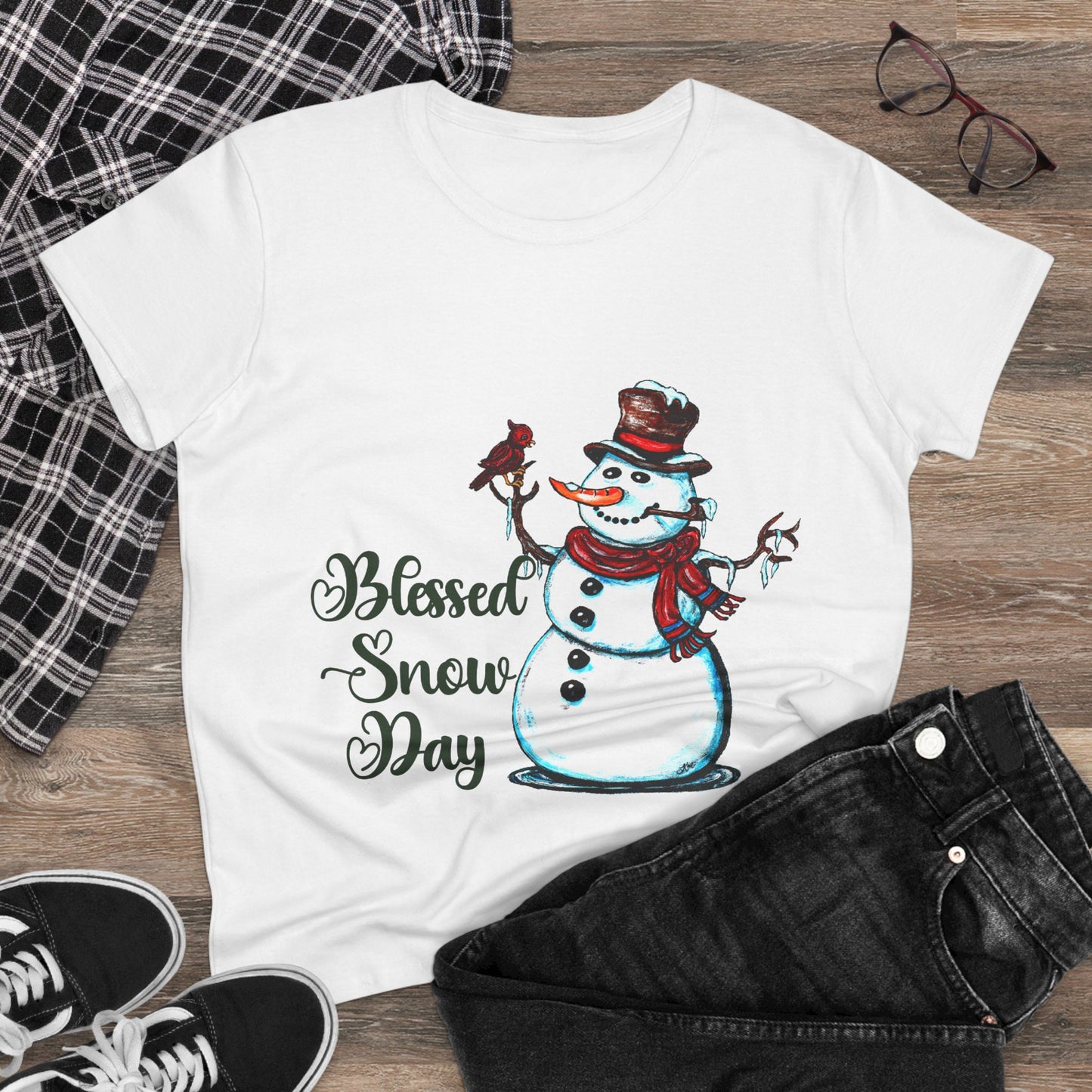 Blessed Snow Day Women's Midweight Cotton Tee