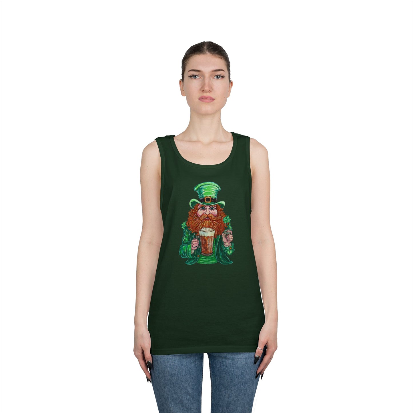 Drunken Leprechaun Unisex Heavy Cotton Tank Top