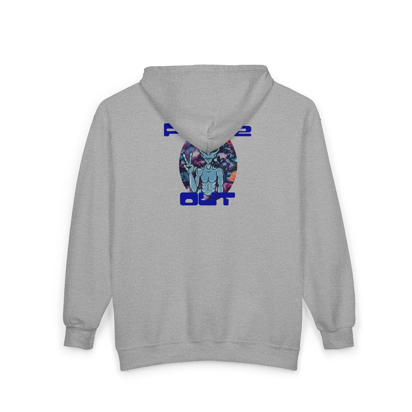 Peace Out Grey Alien Unisex Heavy Blend™ Full Zip Hooded Sweatshirt