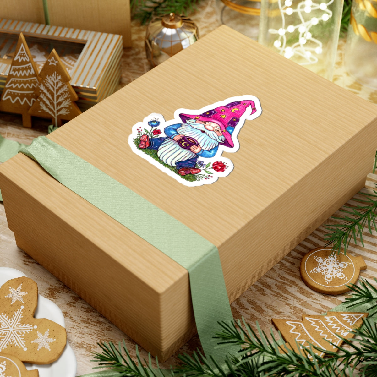 Coffee Gnome Kiss-Cut Stickers