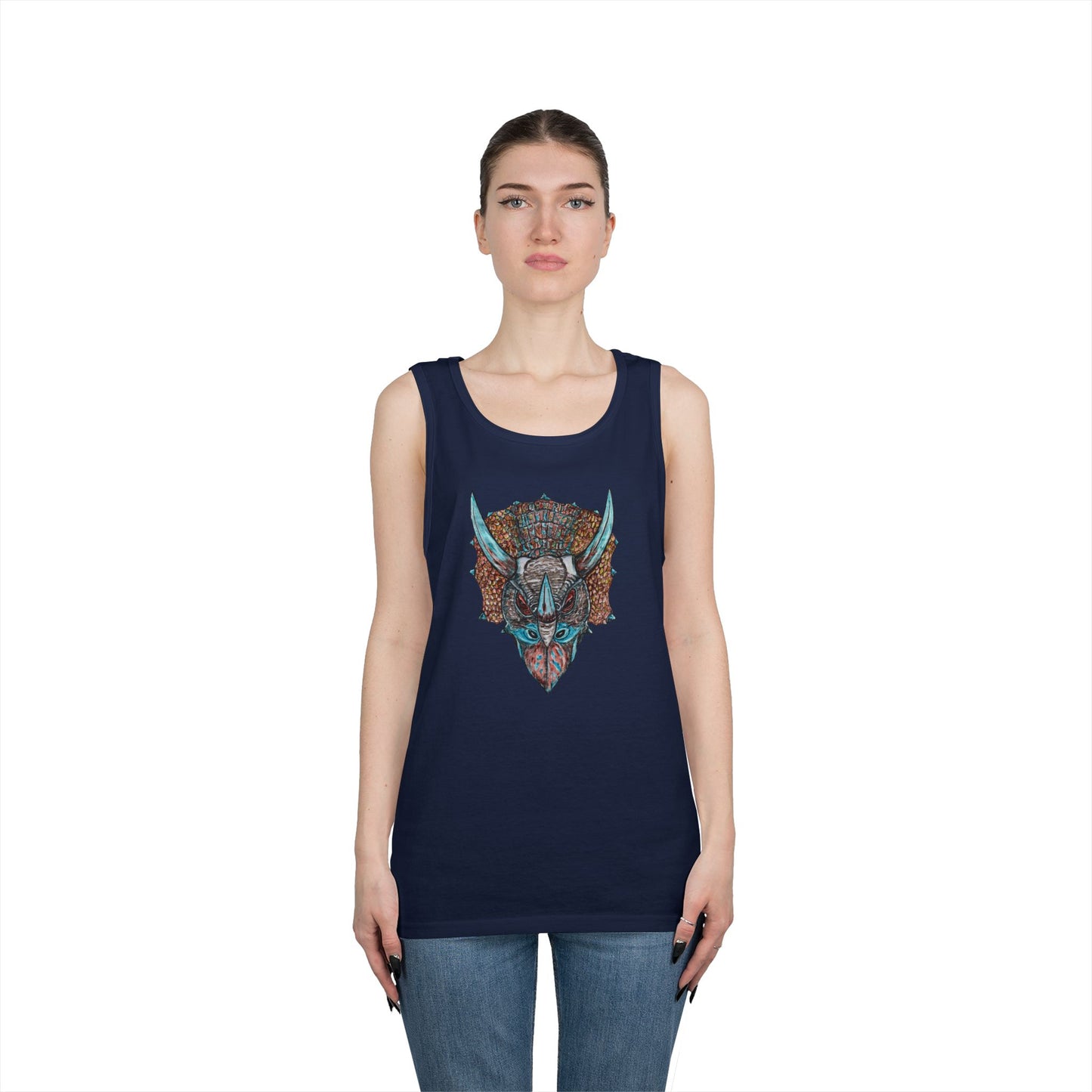 Triceratops Unisex Heavy Cotton Tank Top
