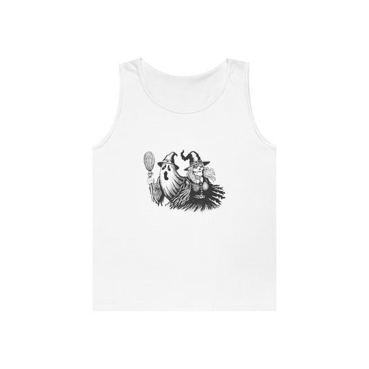 Witch and Ghost Unisex Heavy Cotton Tank Top