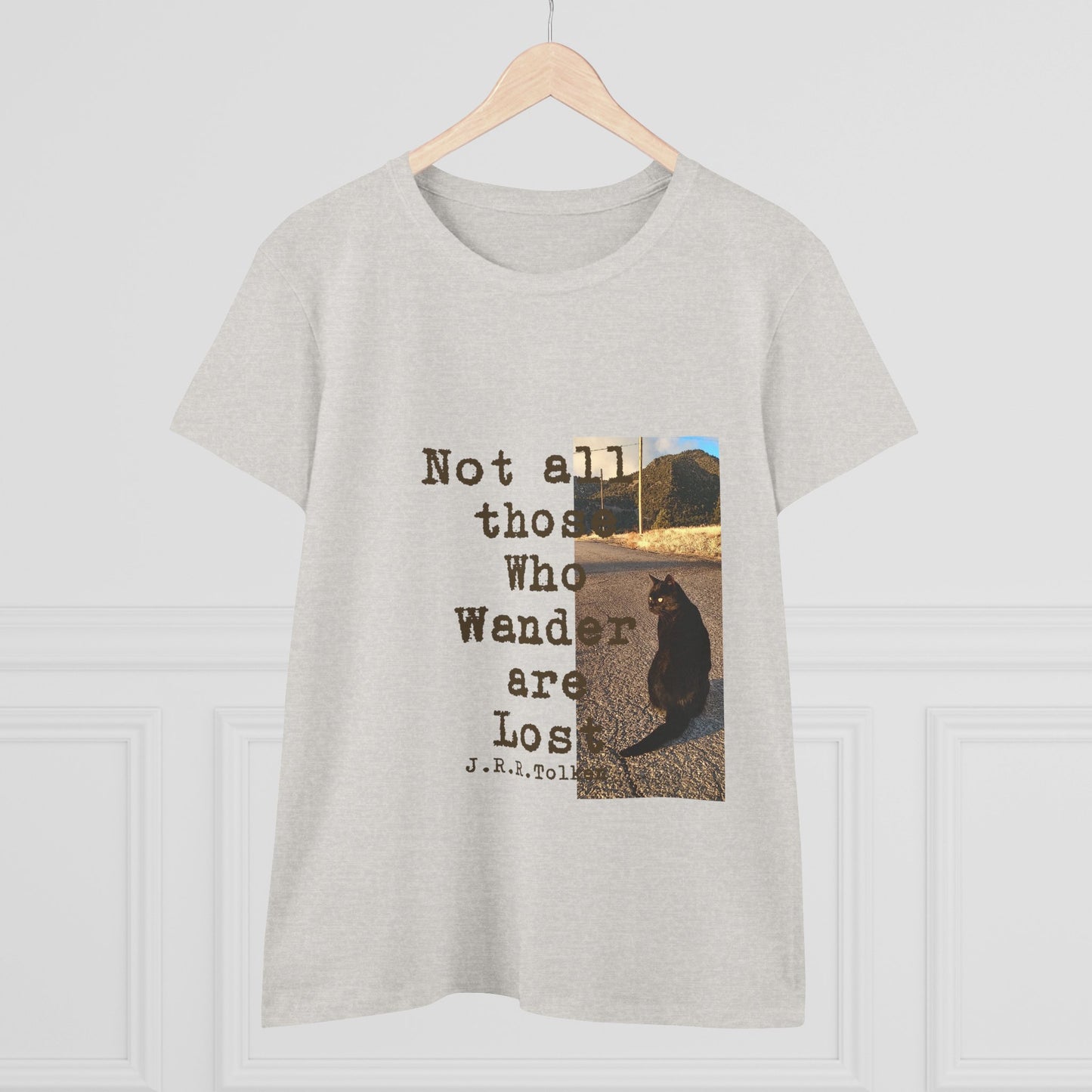 Wandering Kitty Women's Midweight Cotton Tee