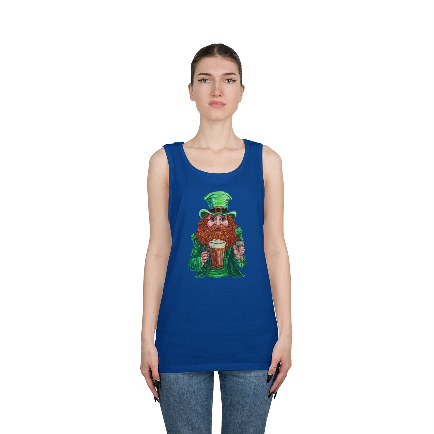 Drunken Leprechaun Unisex Heavy Cotton Tank Top