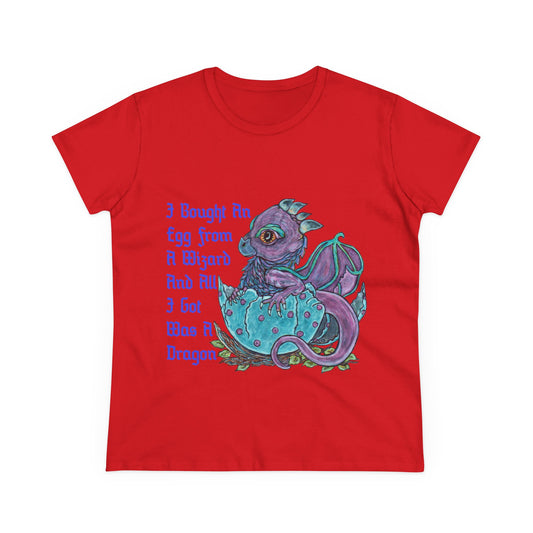 Bought a Dragon Women's Midweight Cotton Tee