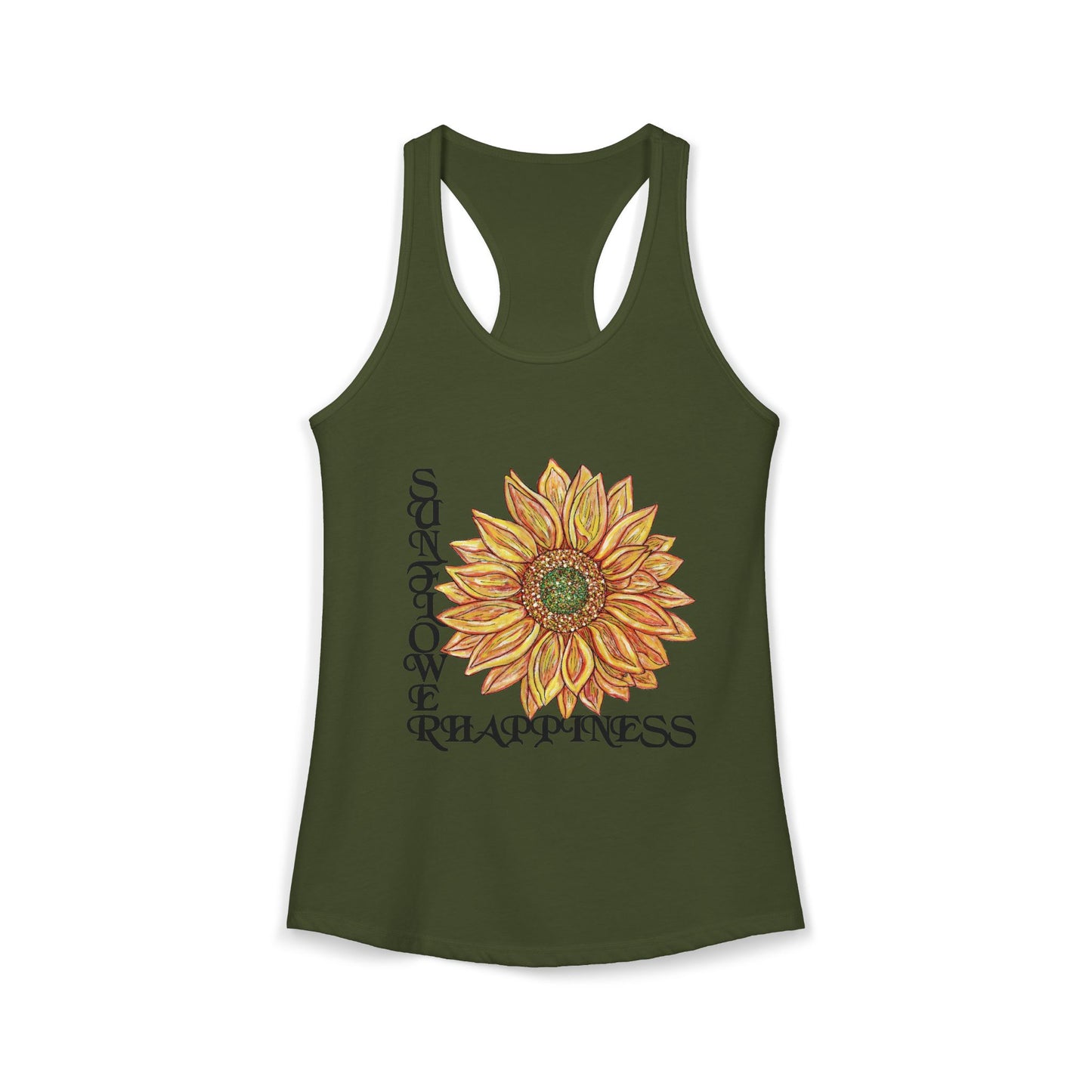Sunflower and Happiness Women's Ideal Racerback Tank