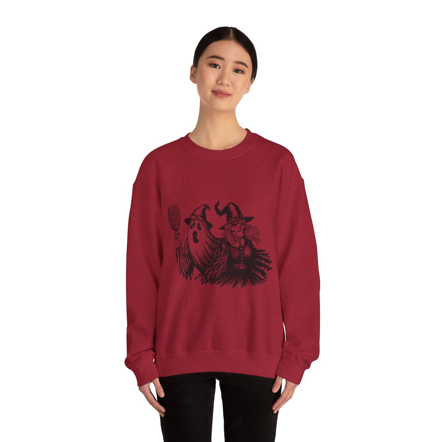Ghost and Witch Unisex Heavy Blend™ Crewneck Sweatshirt