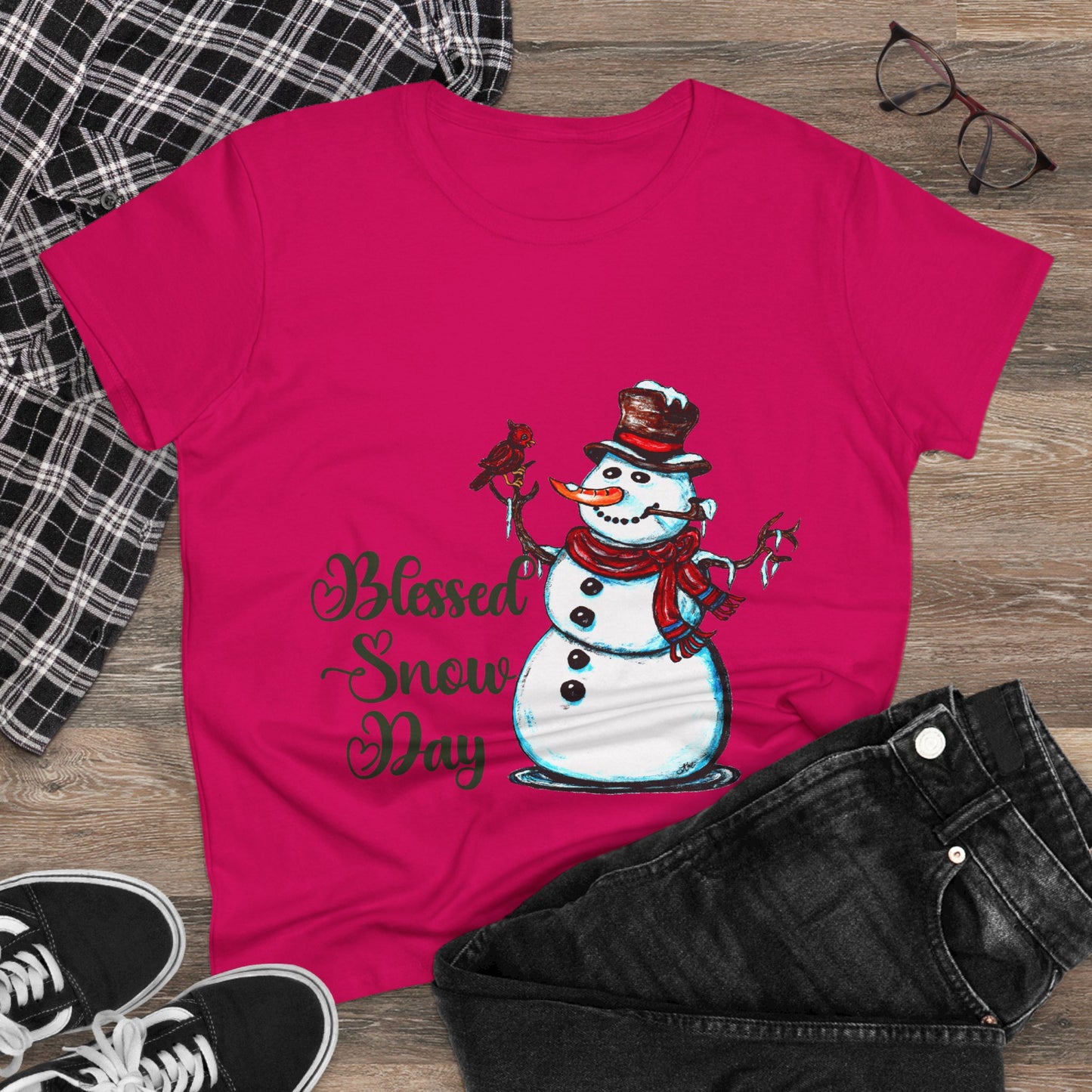 Blessed Snow Day Women's Midweight Cotton Tee
