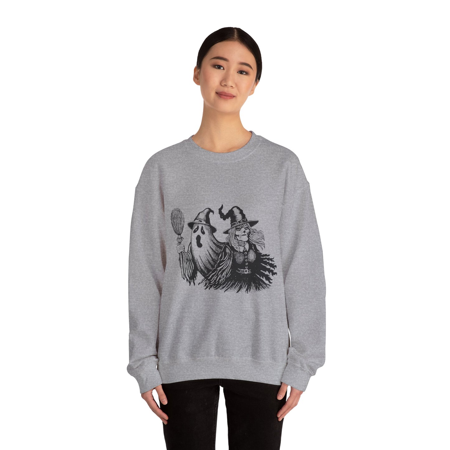 Ghost and Witch Unisex Heavy Blend™ Crewneck Sweatshirt