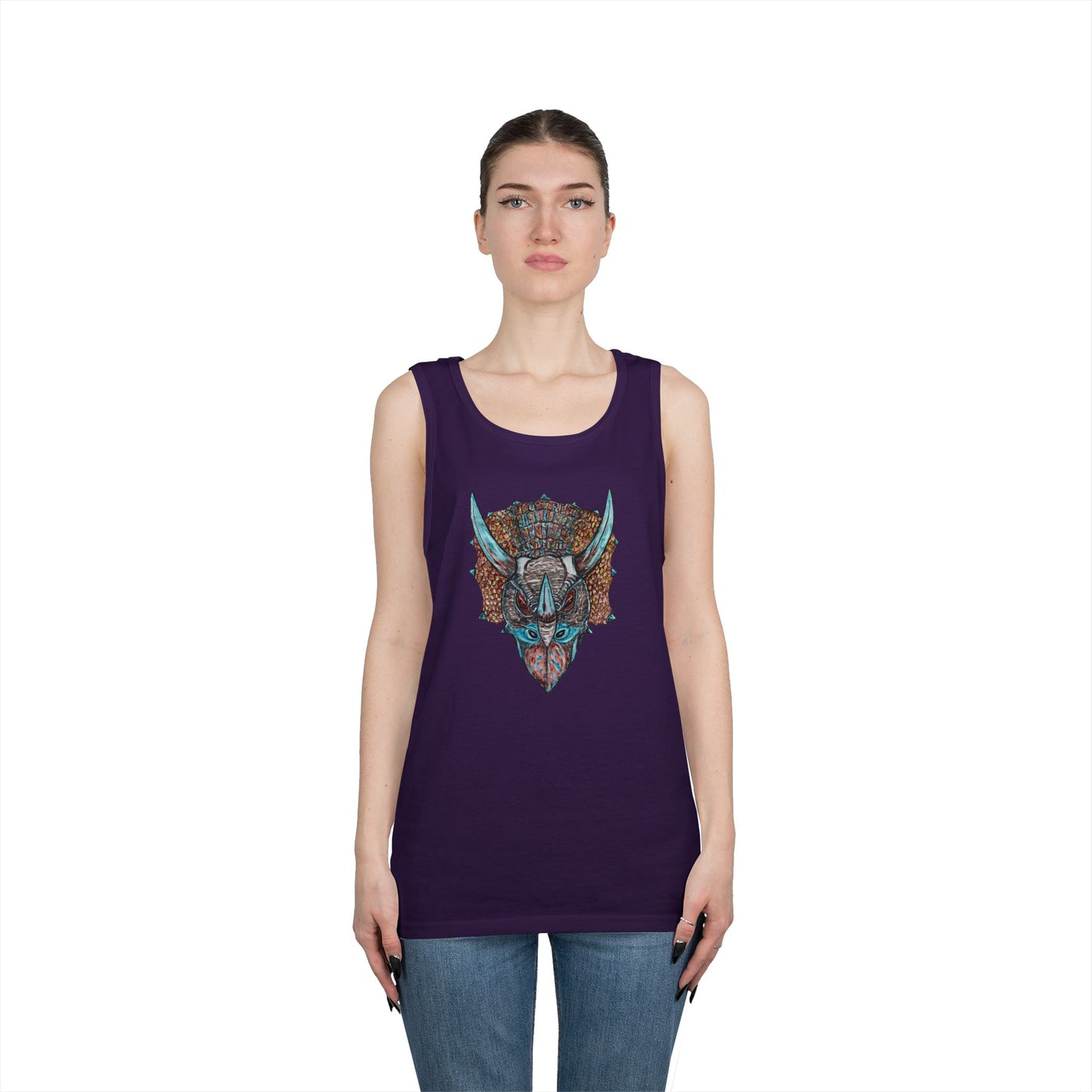 Triceratops Unisex Heavy Cotton Tank Top