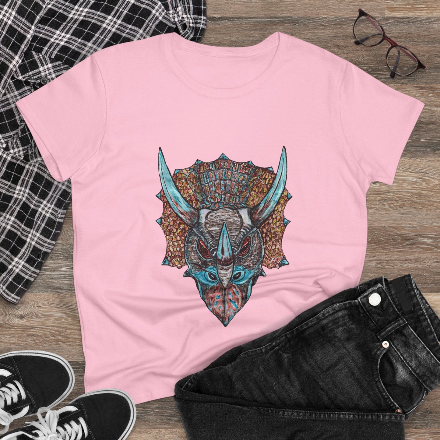 Triceratops Women's Midweight Cotton Tee
