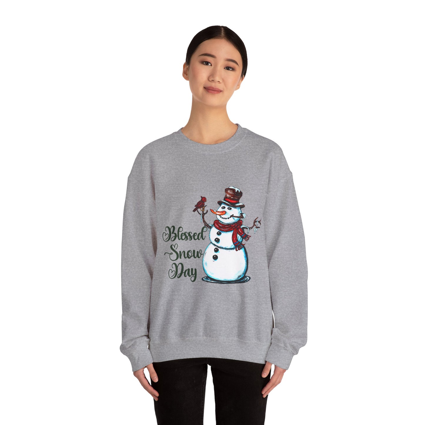 Blessed Snow Day Unisex Heavy Blend™ Crewneck Sweatshirt
